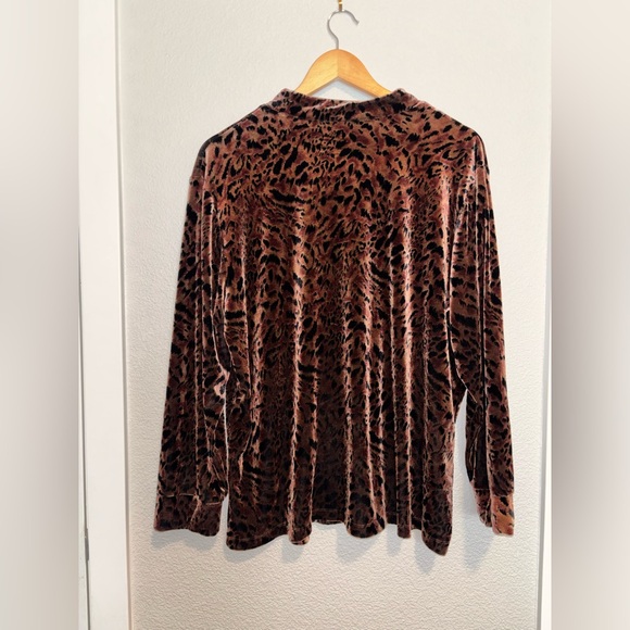 Leopard Print Velvet Blouse - Picture 4 of 4